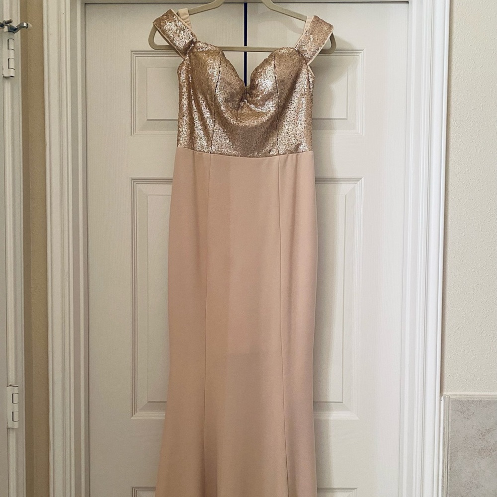 Formal Dress- Floor Length, Champagne Color